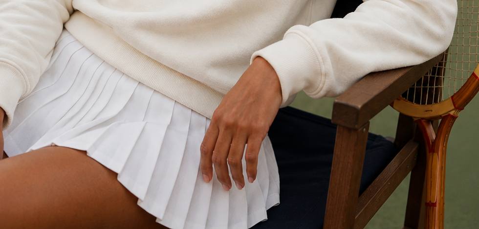 The skirt is the through line. Everything else in the collection was cut to sit with it.